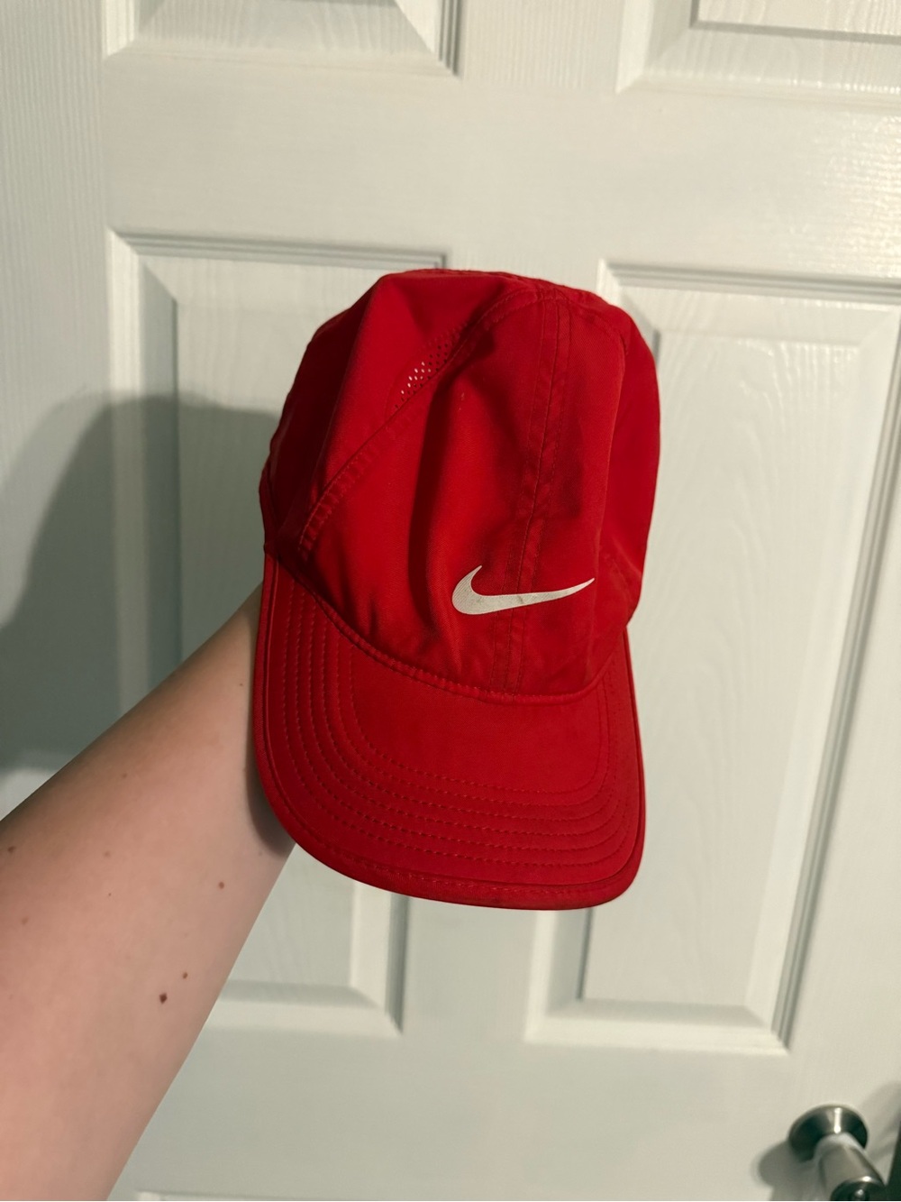 Nike Red Cap with White Swoosh